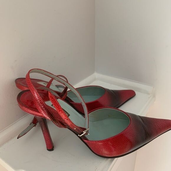 Y2K Italian Design Heels Straps Patent Leather Sz 10 - Picture 4 of 7